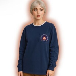 Studio Ghibli Howl's Moving Castle Calcifer Pocket Long Sleeve T-Shirt
